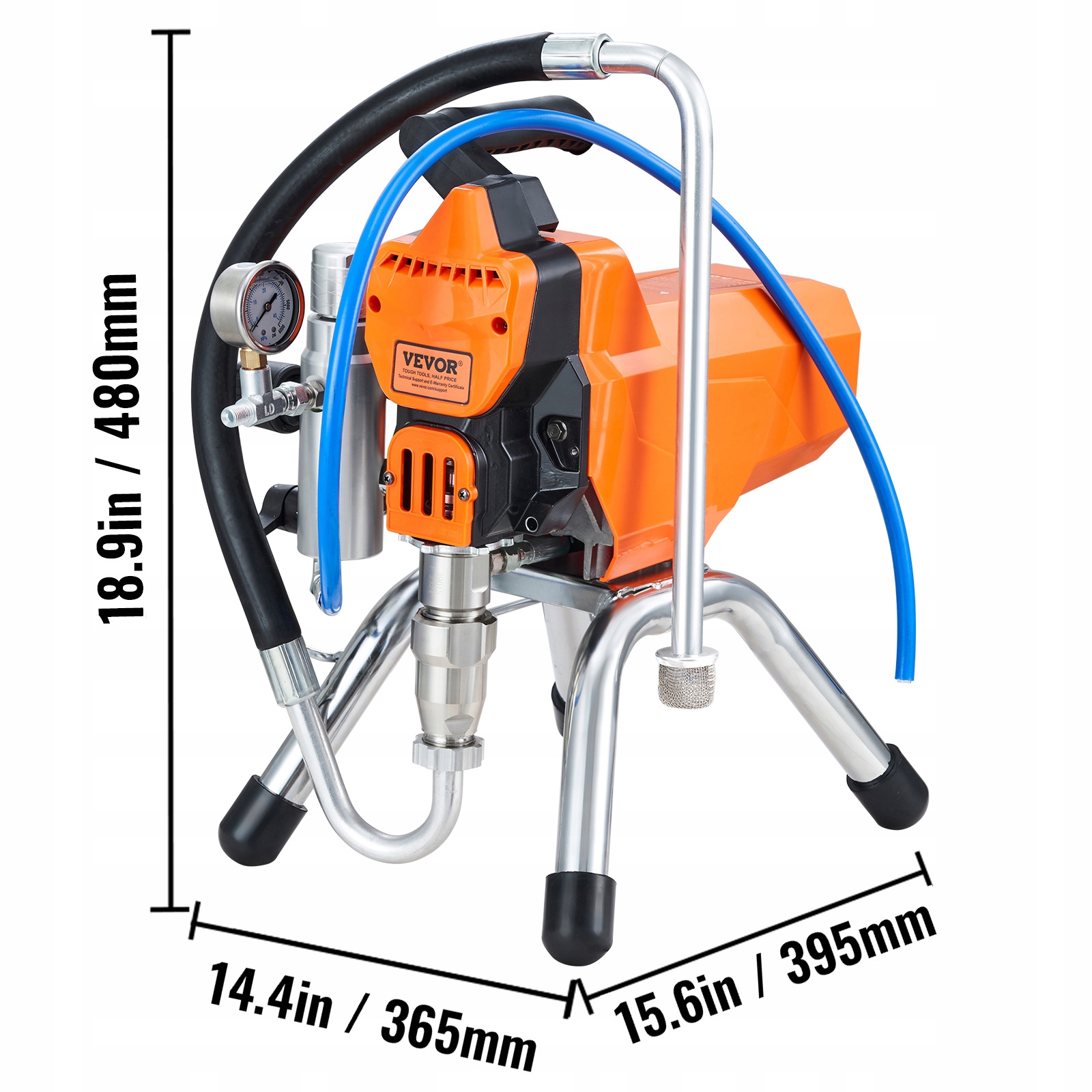 Фарбувальний пістолет VEVOR VEVOR з розпилювачем та шлангом 9 м, 2200 Вт, 2 л/хв. EAN (GTIN) 840281572618